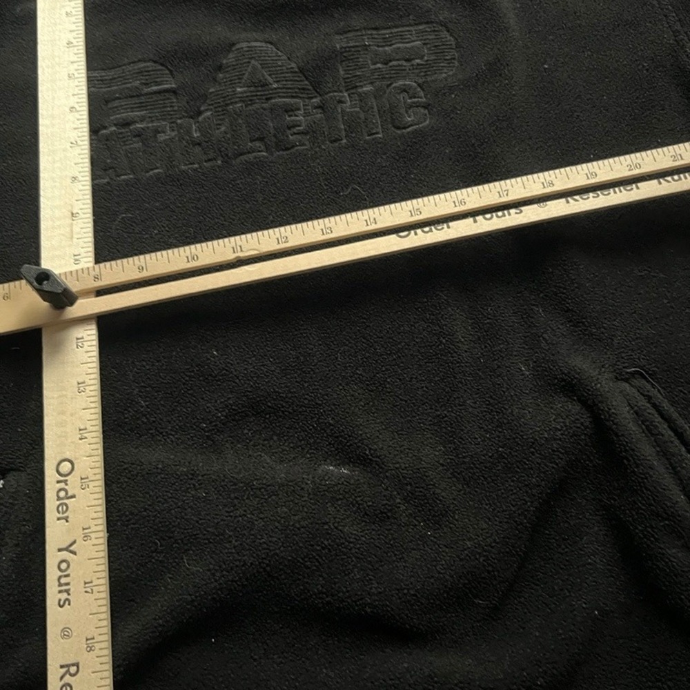 Vintage Gap Hoodie Mens Large Black 1990s Fleece Athletic Logo Pullover - Picture 6 of 10
